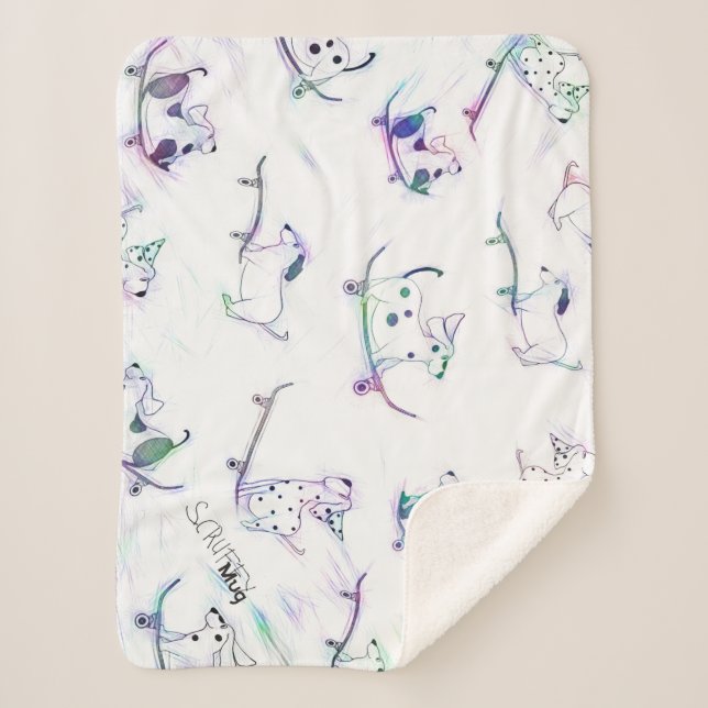 Manta Sherpa Perros originales de skateboard Sherpa Blanket Scr (Anverso)