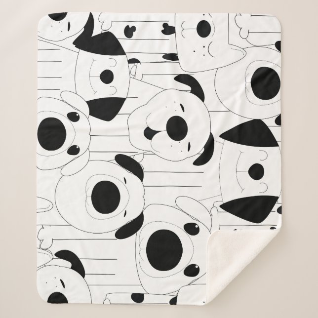 Manta Sherpa Perros pequeños: personalizado blanco y negro. (Anverso)