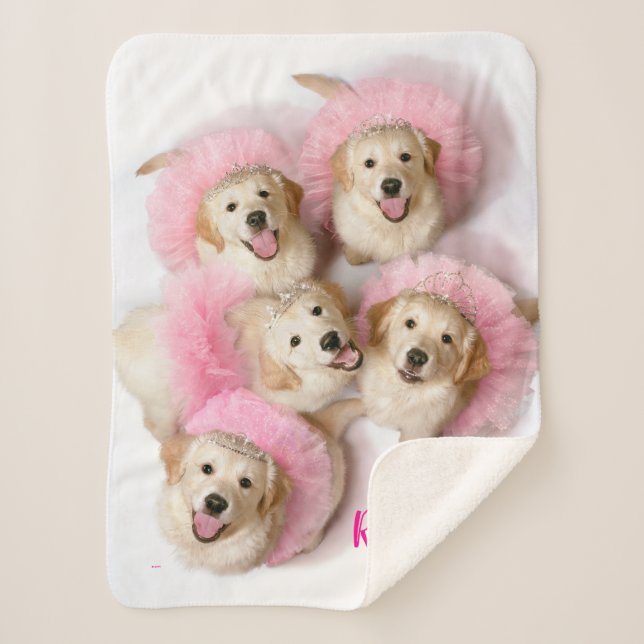 Manta Sherpa Perros princesos en Tiaras (Anverso)