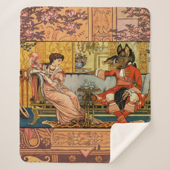 Manta Sherpa Personajes de cuento de hadas clásicas de la besti (Anverso)