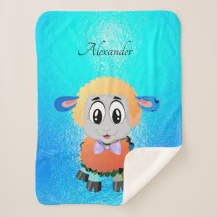 Manta Sherpa Personalidad personalizada de cordero para bebé, d