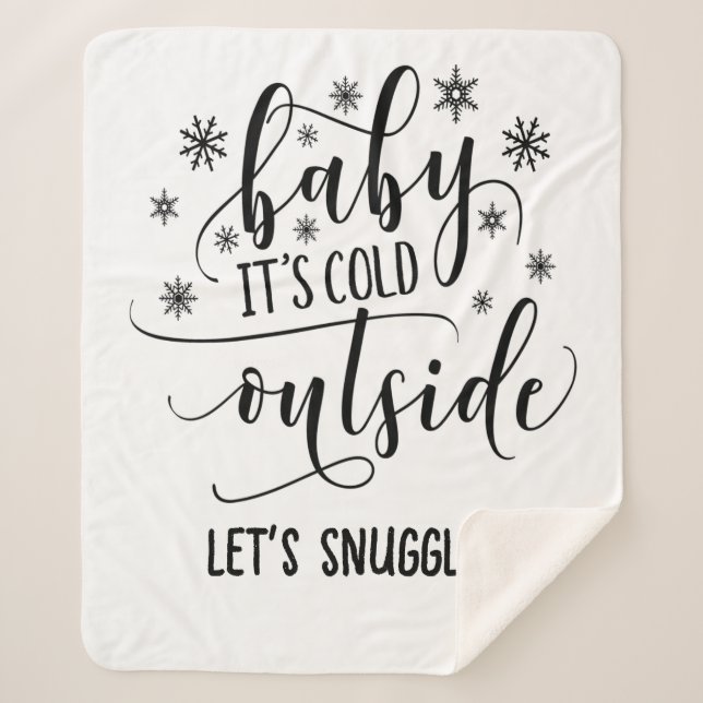 Manta Sherpa Personaliza Baby It's Cold Outside  (Anverso)