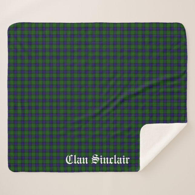 Manta Sherpa Personalizable Clan Sinclair Tartan (Anverso (horizontal))