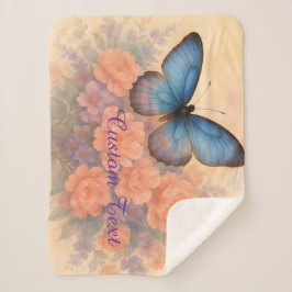 Manta Sherpa Personalizable Cosmopolita acuarela y floral