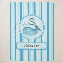 Manta Sherpa Personalizable de Ballena Bebé Adorab