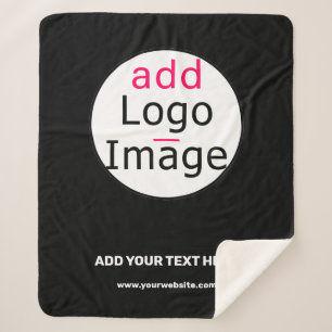 Manta Sherpa Personalizable de Moda empresarial Blanco negro mí