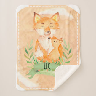 Manta Sherpa Personalizable Fox Baby Blanket Sherpa