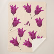 Personalizable M monograma bonito tulipanes rosado