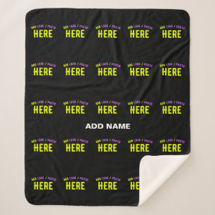 MANTA SHERPA PERSONALIZABLE MODERNO ESTILO NEGRO VERIFICADO MAR