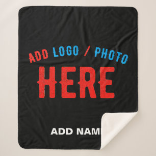 MANTA SHERPA PERSONALIZABLE MODERNO ESTILO NEGRO VERIFICADO MAR