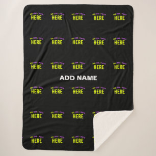 MANTA SHERPA PERSONALIZABLE MODERNO ESTILO NEGRO VERIFICADO MAR