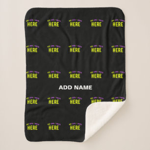 MANTA SHERPA PERSONALIZABLE MODERNO ESTILO NEGRO VERIFICADO MAR