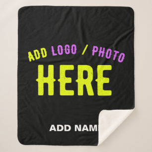 MANTA SHERPA PERSONALIZABLE MODERNO ESTILO NEGRO VERIFICADO MAR