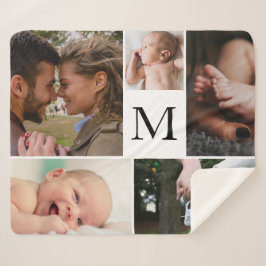 Manta Sherpa Personalizable Sherpa Blanket de 5 Collages de fot