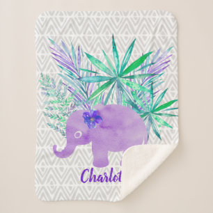 Manta Sherpa Personalizable tropical de la jungla de elefantes
