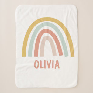 Manta Sherpa Personalización de los niños del Boho arcoiris