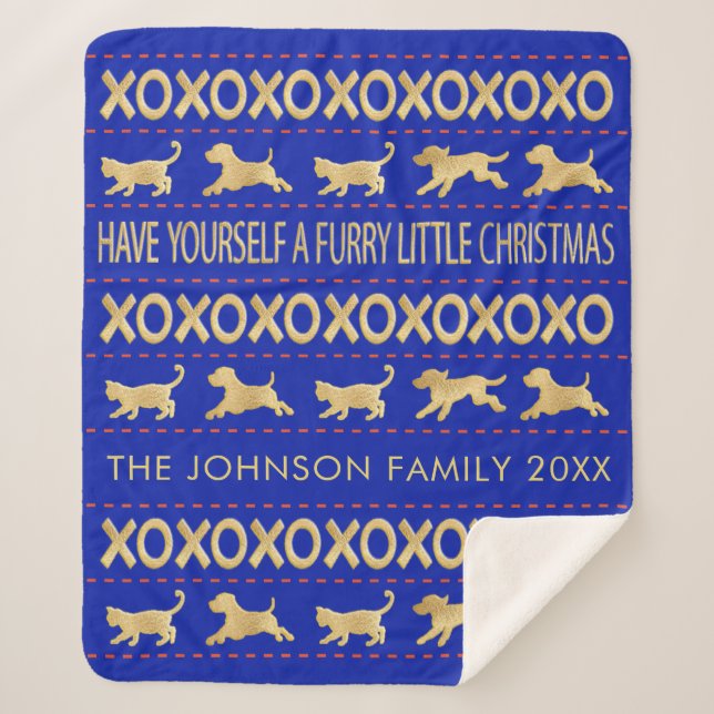 Manta Sherpa Personalización de "Navidades pequeños y furtivos" (Anverso)