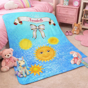 Manta Sherpa Personalización del nombre de silueta de Sun Harpy