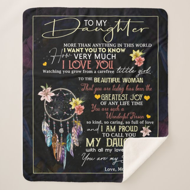 Manta Sherpa Personalizado A Mi Hija Amor De Mamá (Anverso)