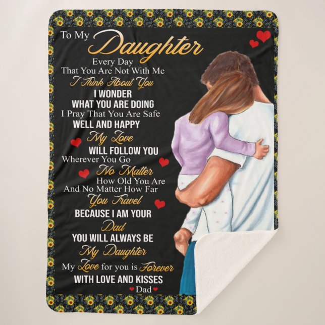 Manta Sherpa Personalizado A Mi Matta De Hija, (Anverso)