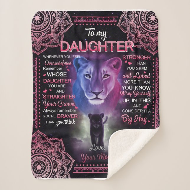 Manta Sherpa Personalizado A Mi Matta De Hija, (Anverso)