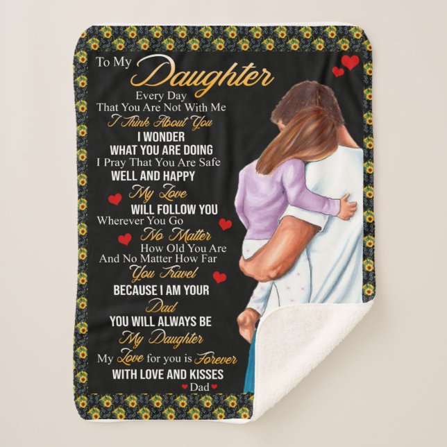 Manta Sherpa Personalizado A Mi Matta Hija, (Anverso)