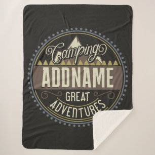 Manta Sherpa Personalizado AGREGAR NOMBRE Familia Camping Reuni