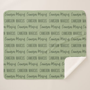 Manta Sherpa Personalizado Baby Boy Blanket nombre repetido sag