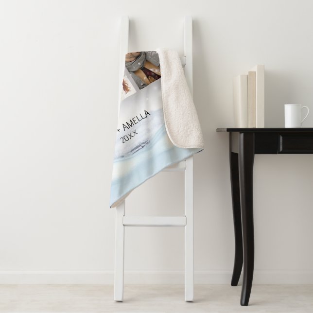 Manta Sherpa Personalizado Cute Couple Foto (In situ)