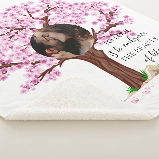 Manta Sherpa Personalizado Cute Couple Foto (3/4)