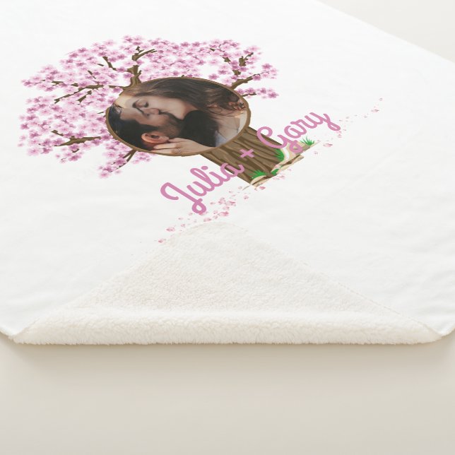 Manta Sherpa Personalizado Cute Couple Foto (3/4)