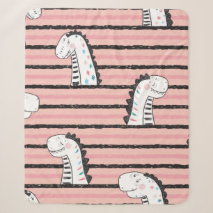 Manta Sherpa Personalizado Cute Dinosaurios vintage Patrón Seam