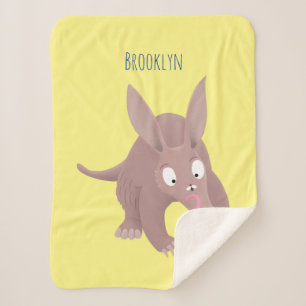 Manta Sherpa Personalizado de aardvark gracioso