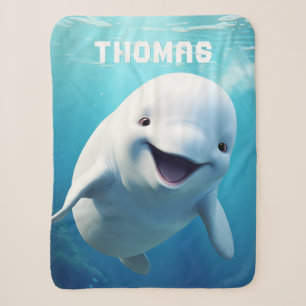 Manta Sherpa Personalizado de ballenas Beluga Océano Ártico ver