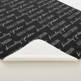 Manta Sherpa Personalizado de bebé negro y blanco moderno Keeps