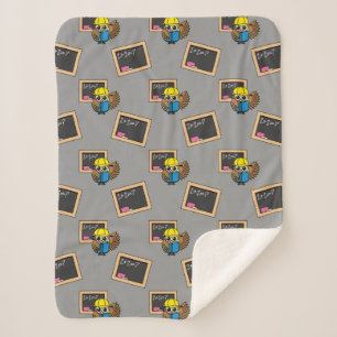 Manta Sherpa Personalizado de Búho Estudiantil Cute