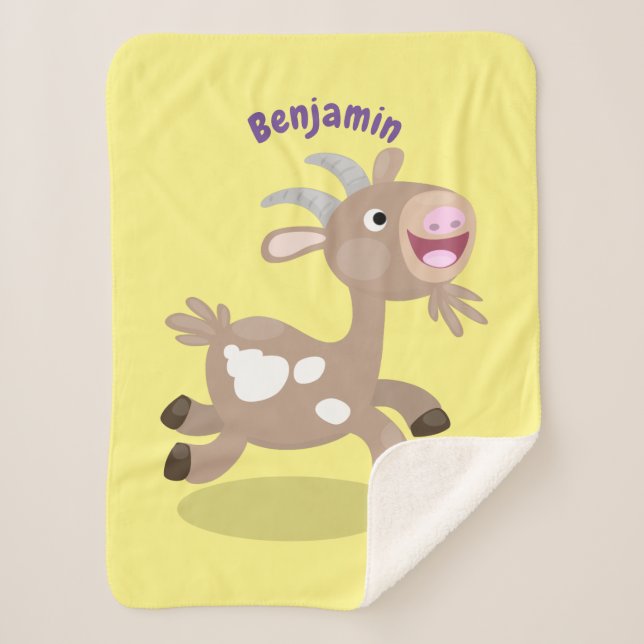 Manta Sherpa Personalizado de cabra alegre (Anverso)