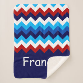 Manta Sherpa Personalizado de Chevron azul rojo pequeño Sherpa