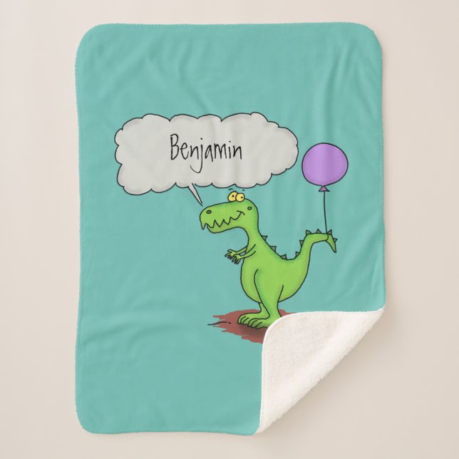 Manta Sherpa Personalizado de dragón divertido y suave que resp (Anverso)
