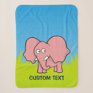 Manta Sherpa Personalizado de elefantes rosados