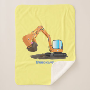 Manta Sherpa Personalizado de excavadora de naranja cúpula