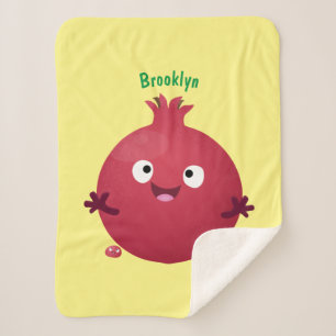 Manta Sherpa Personalizado de frutas pomegranadas alegres