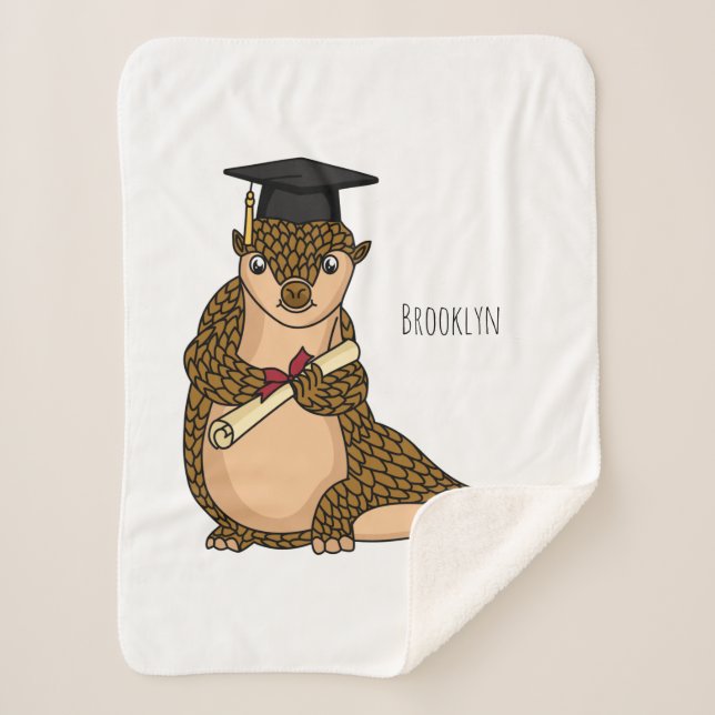 Manta Sherpa Personalizado de graduación de pangolin lindo (Anverso)