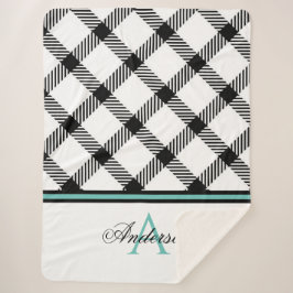 Manta Sherpa Personalizado de la placa negra verde azulada