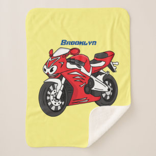 Manta Sherpa Personalizado de motocicleta roja