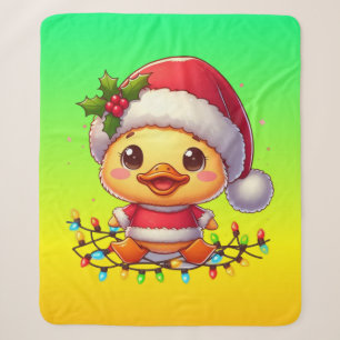 Manta Sherpa Personalizado de pato de Navidades particulares Sa