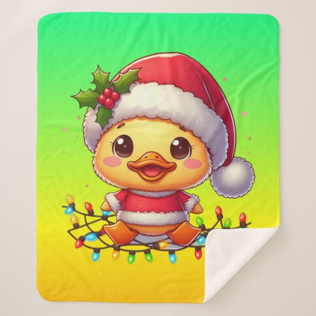 Manta Sherpa Personalizado de pato de Navidades particulares Sa (Anverso)