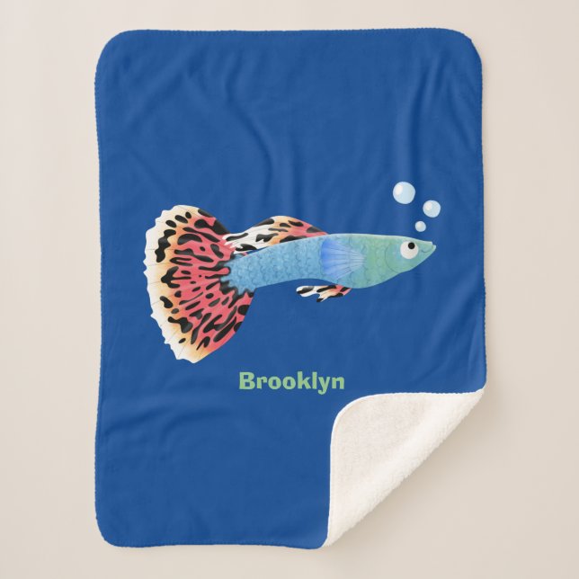 Manta Sherpa Personalizado de peces tropicales adormilados (Anverso)