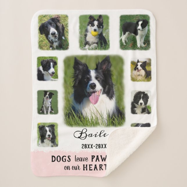 Manta Sherpa Personalizado de perro Collage de fotos fronteras  (Anverso)