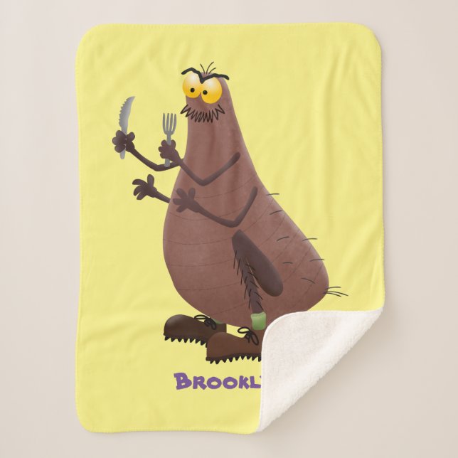 Manta Sherpa Personalizado de pulgas fea hambrienta (Anverso)